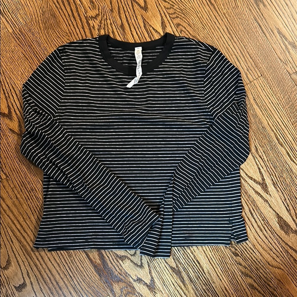 Lululemon Striped Black and White Tee